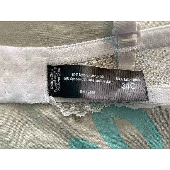 Women's Rene Rofe Push Up White Lace Underwire Bra #B21865H3 34C New No Tags - Picture 4 of 6